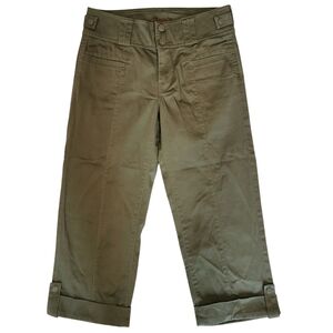 Gitano Vintage Olive Green Straight Leg Cuffed Capris - Sz Vintage 8